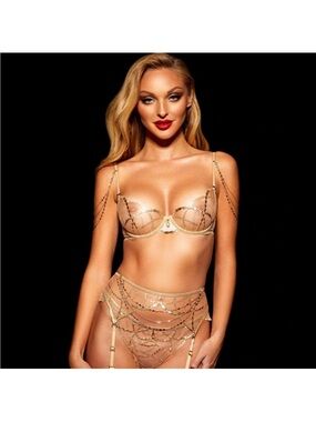Super RARE! Honey Birdette GOLDY BRA ONLY